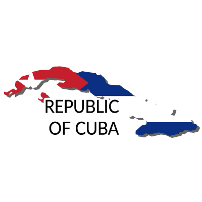 キューバ共和国無料フリーイラスト｜英語・国旗付